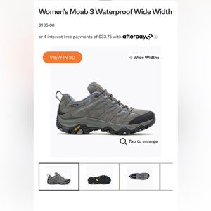 MERRELL Women's Moab 3 Waterproof Wide Width